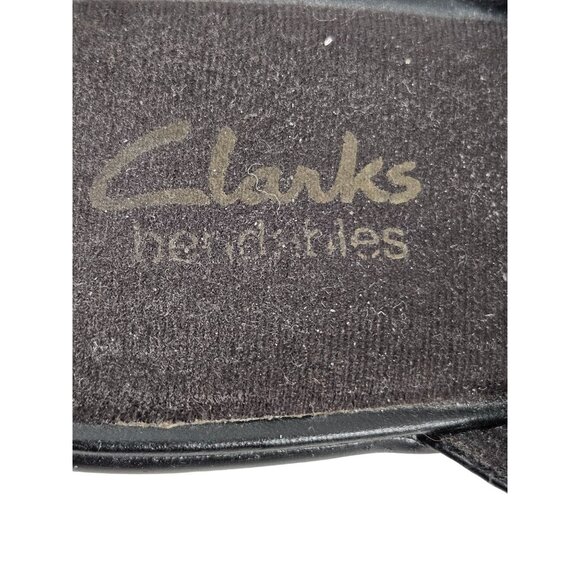 Clarks Bendables Womens Shoes Leather Slip-On Mule Clogs Buckle Size 7M Black - Picture 10 of 10